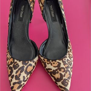 White House Black Market Leopard Print Heels